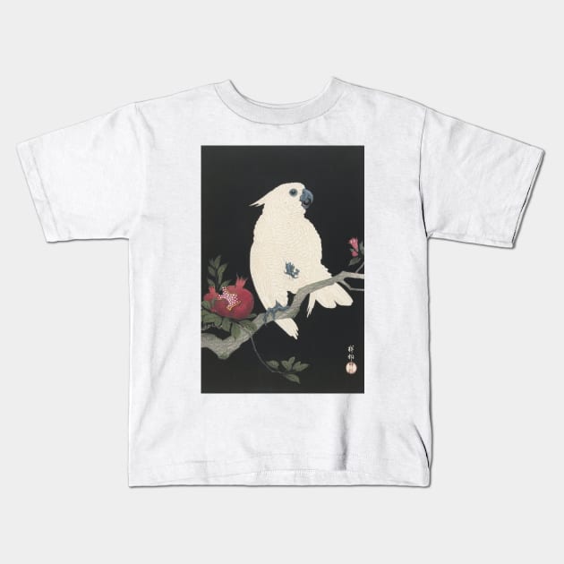 Cockatoo on Pomegranate by Koson Ohara Kids T-Shirt by topower